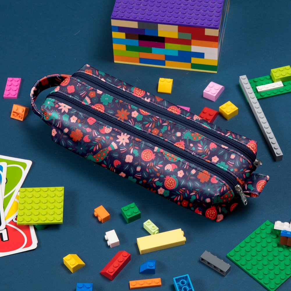 Trousse Double Compartiment Huppette Fleurie