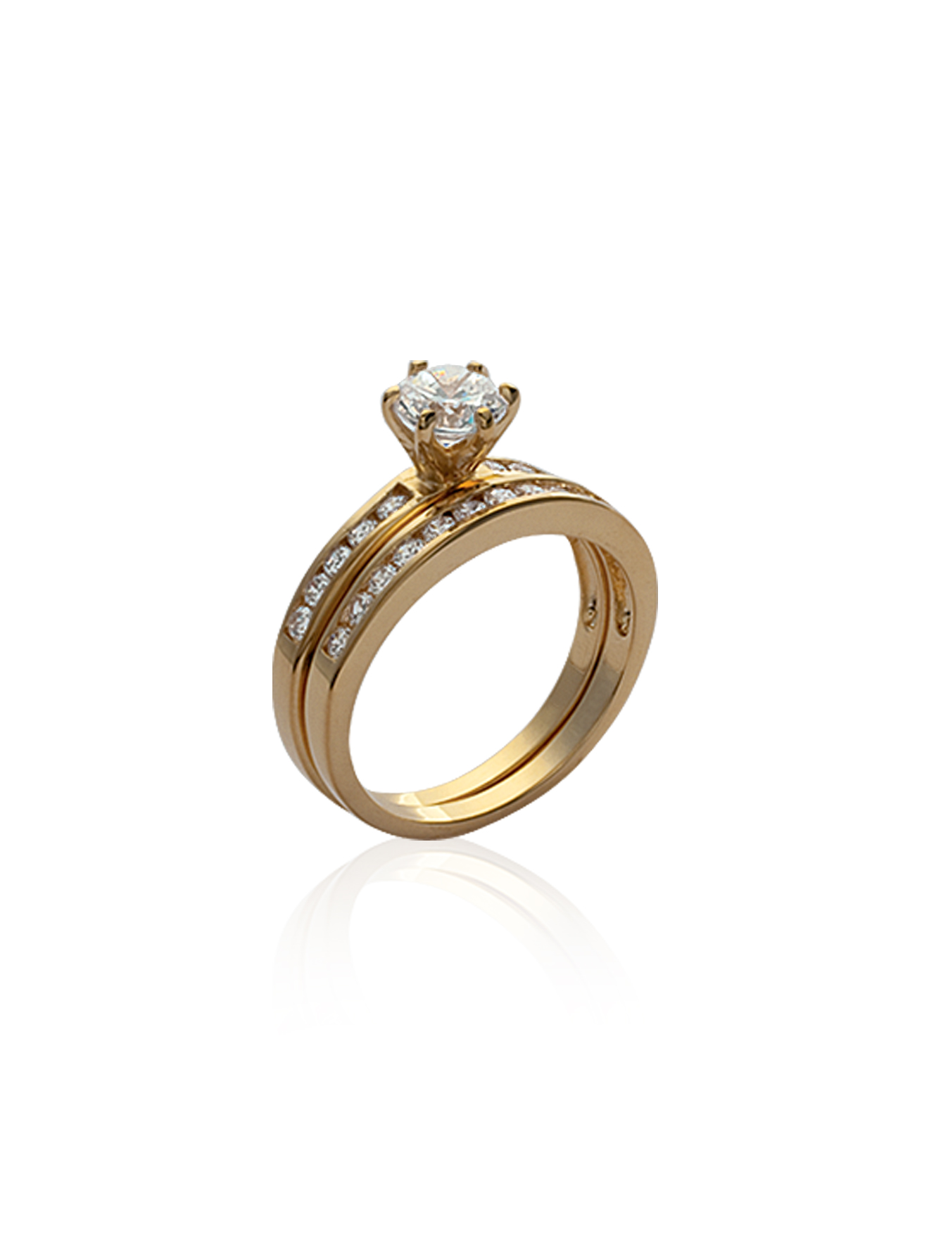 Bague double rang zirconias