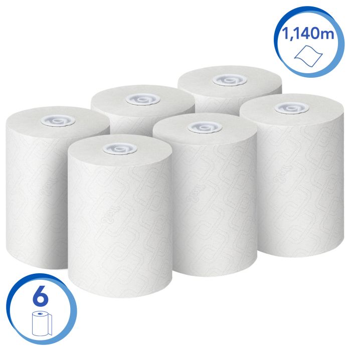 Scott 6695 6st Essential Handdoekenrol Slimroll 1-Laags Wit (6695)
