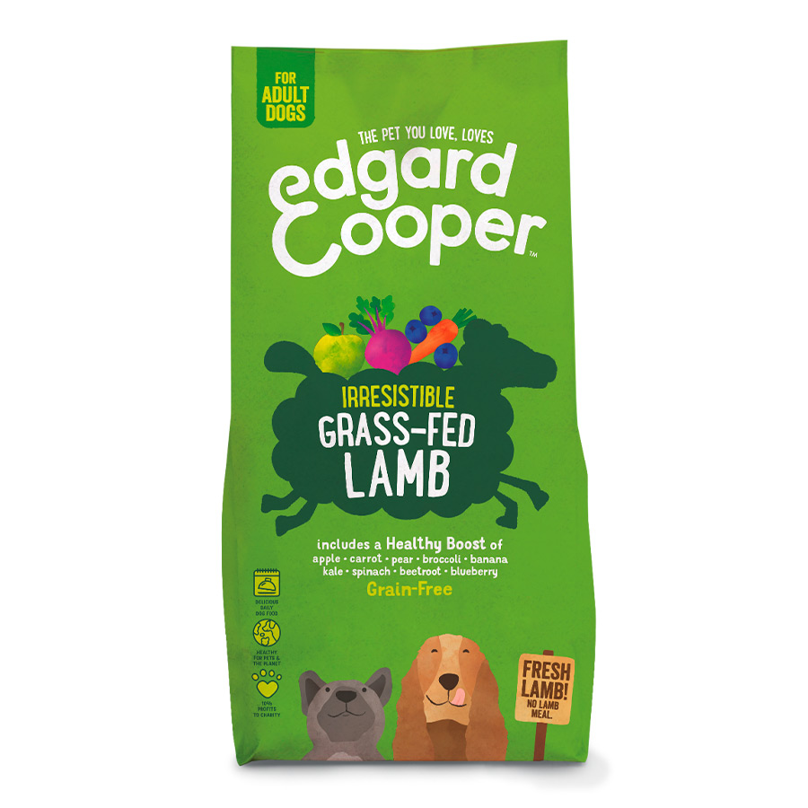 Ração para cães adultos Edgard & Cooper com carne de cordeiro