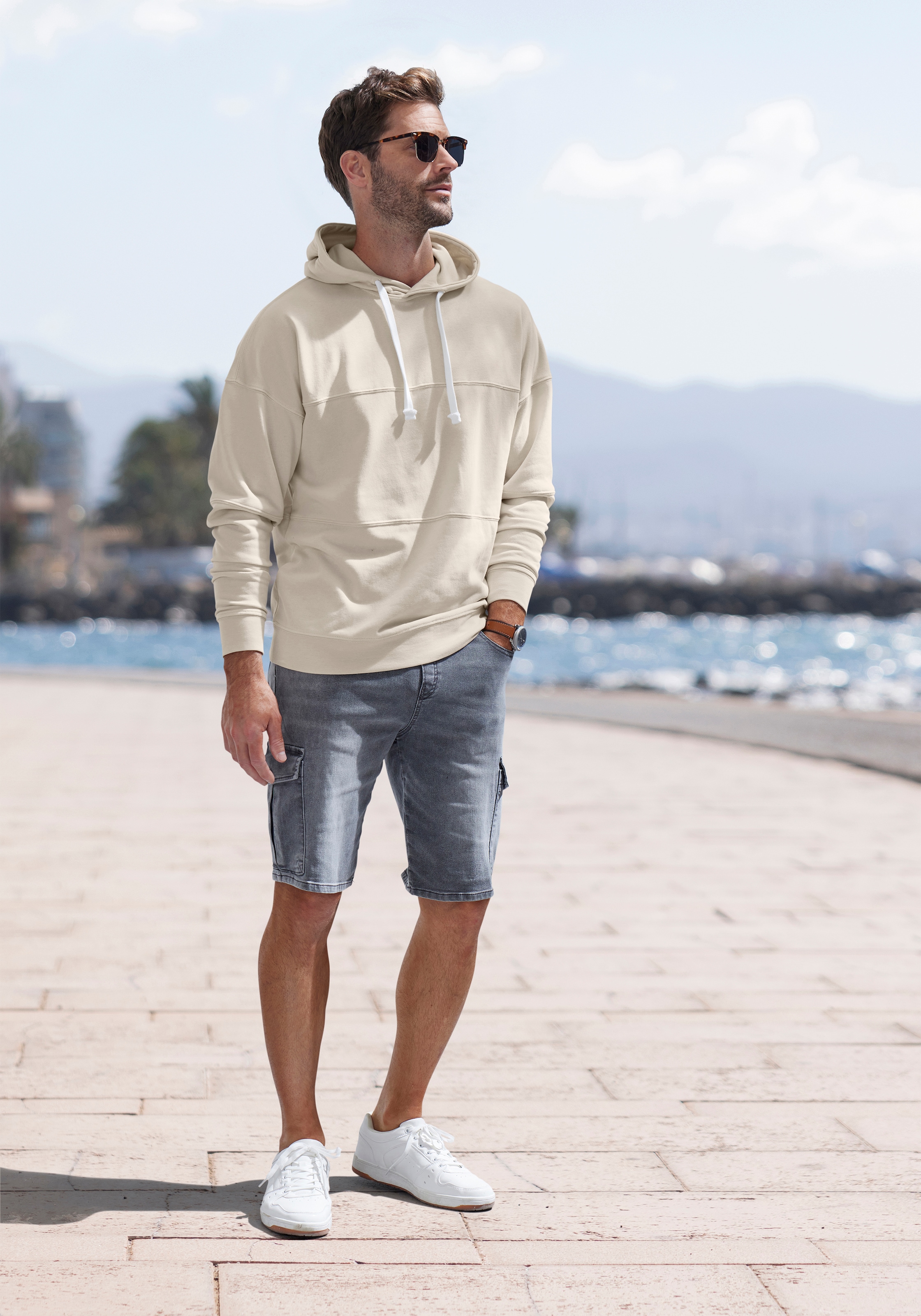 H.I.S Hoodie , Langarm Sweater mit Kapuze, aus Baumwollmischung