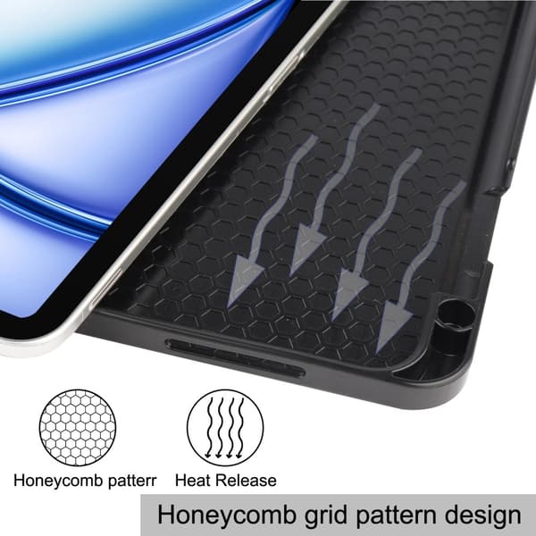 Til iPad Air 11 (2024) Slim Fit Tri-Foldbart Pennebrett - Mørkeblå