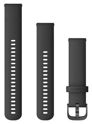 Bracelet de Montre Garmin Quick Release 20 mm Silicone Noir Gris