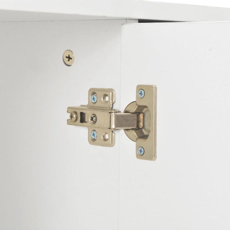 vidaXL - Dressoir - Hoogglans Wit - Bewerkt Hout - 2 Lades 3 Deuren