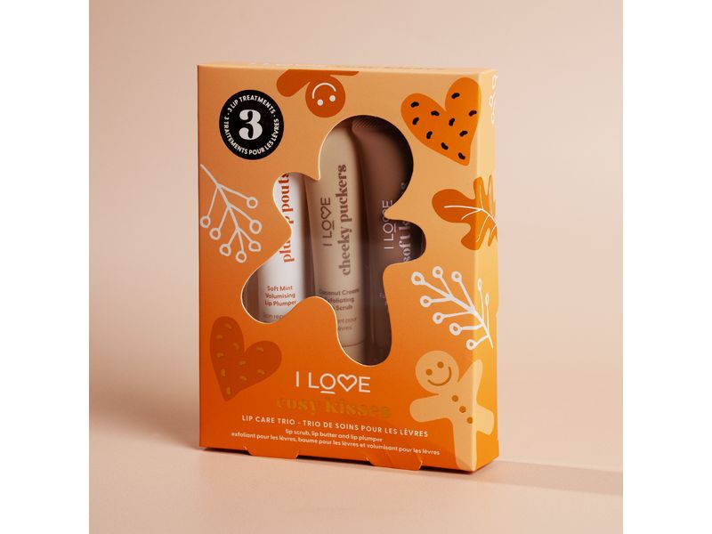 I Love Geschenkset Cosy Kisses 3-teilig Geschenkbox mit hochwertigen Artikeln zur Lippenpflege