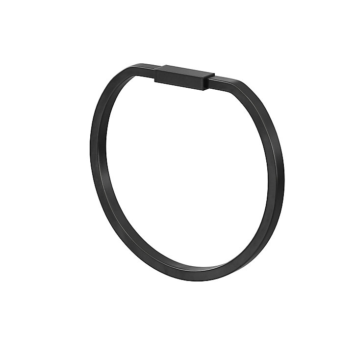 Anneau porte serviettes noir GoodHome Elland