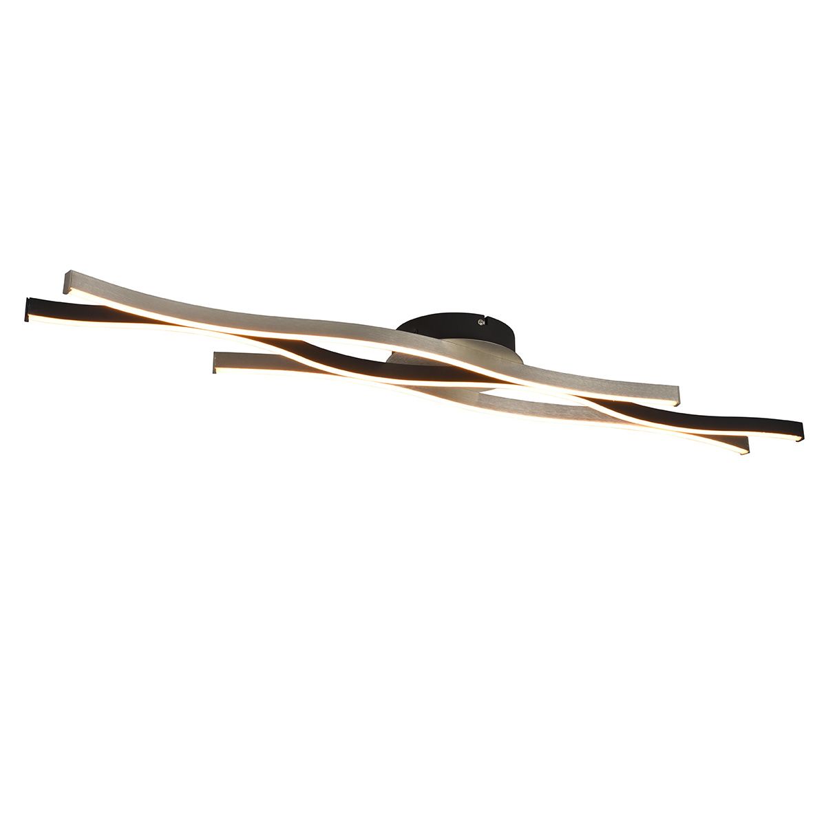 Design plafondlamp zwart met zilver incl. LED dimbaar - Blaze