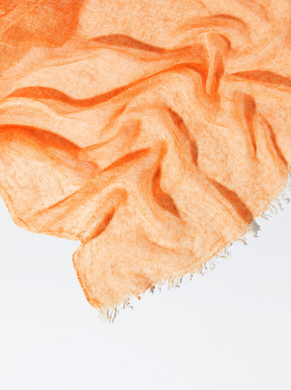 Pashmina com Lã - Laranja