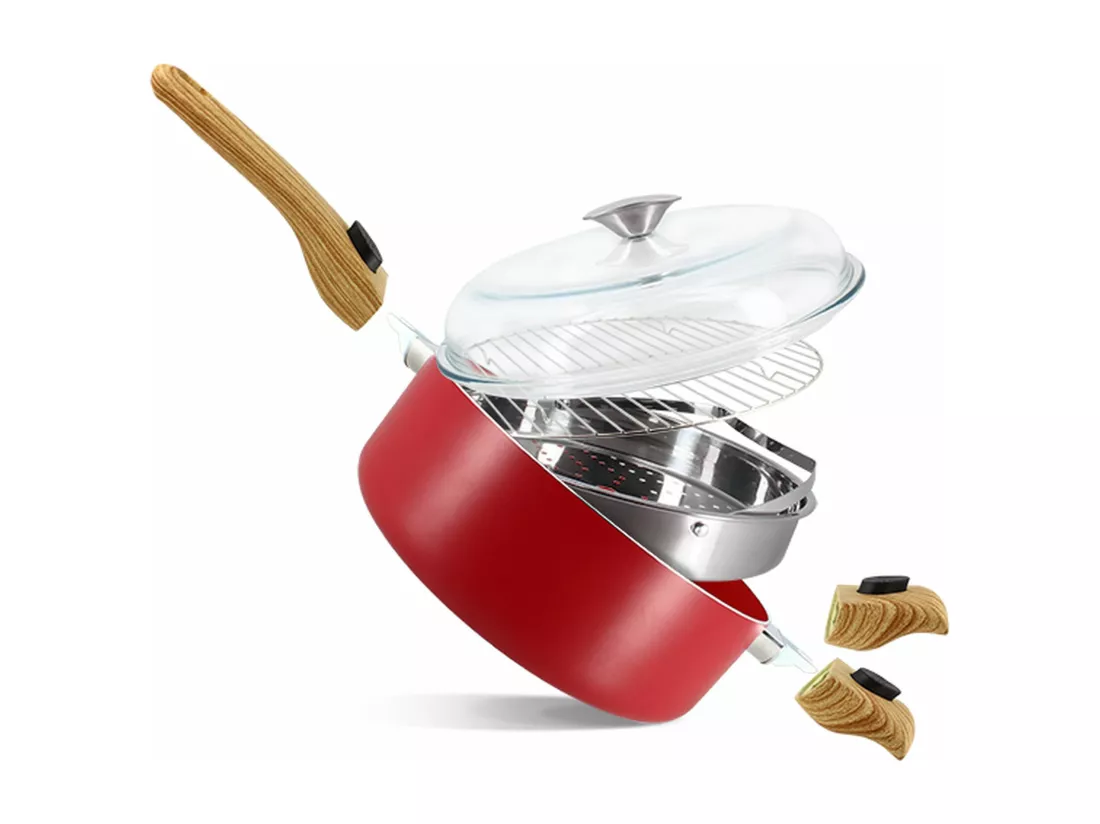 Menastyl - Set Culinaire Multi- Usage Magenta 28cm En Aluminium Recycle
