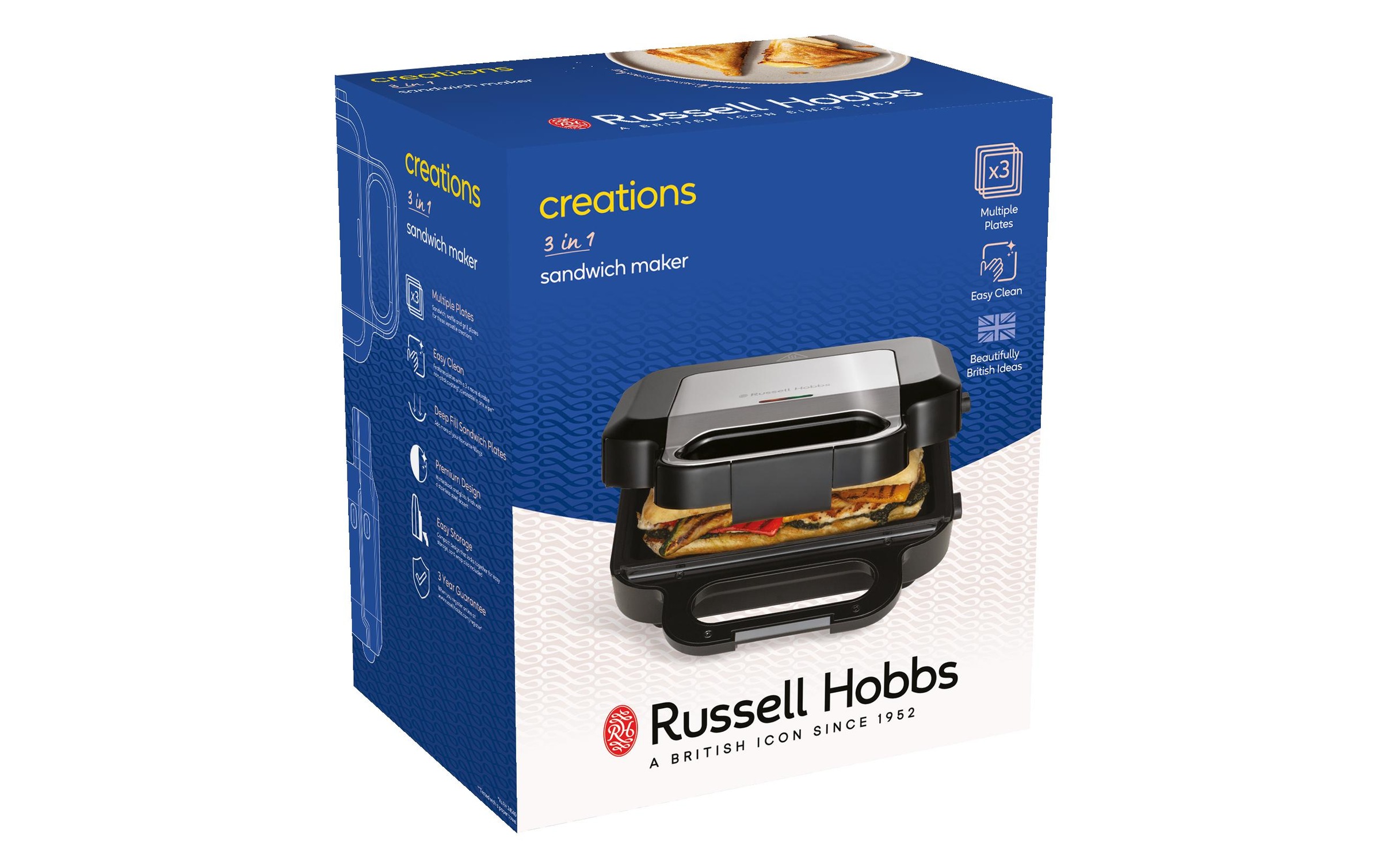 RUSSELL HOBBS Sandwichmaker »Creations 3 in 1 750 W« 750 W