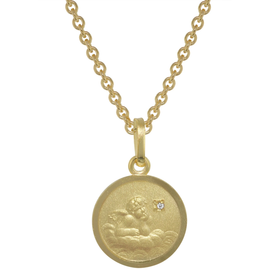 trendor Engel-Anhänger mit Diamant Gold 333 (8 Karat) für Kinder gold