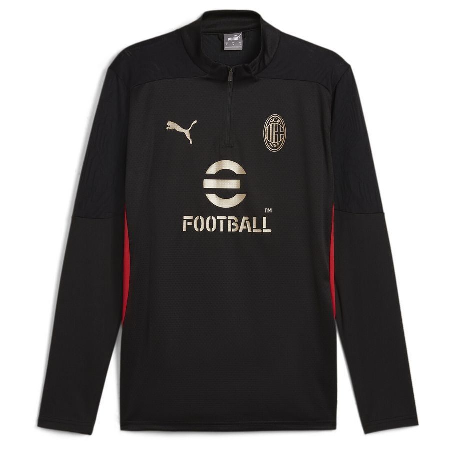 Milan AC Maillot d'Entraînement Fermeture Éclair 1/4 - Noir/For All Time Red