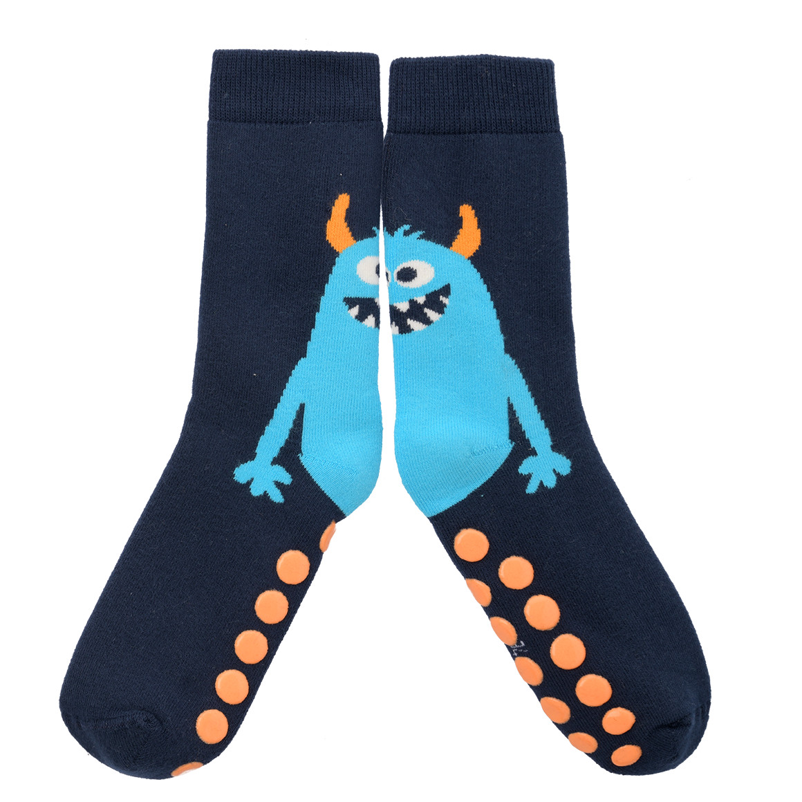 Topolino 2 Paar Jungen Stoppersocken mit Monster-Motiv dunkelblau / hellblau / grün