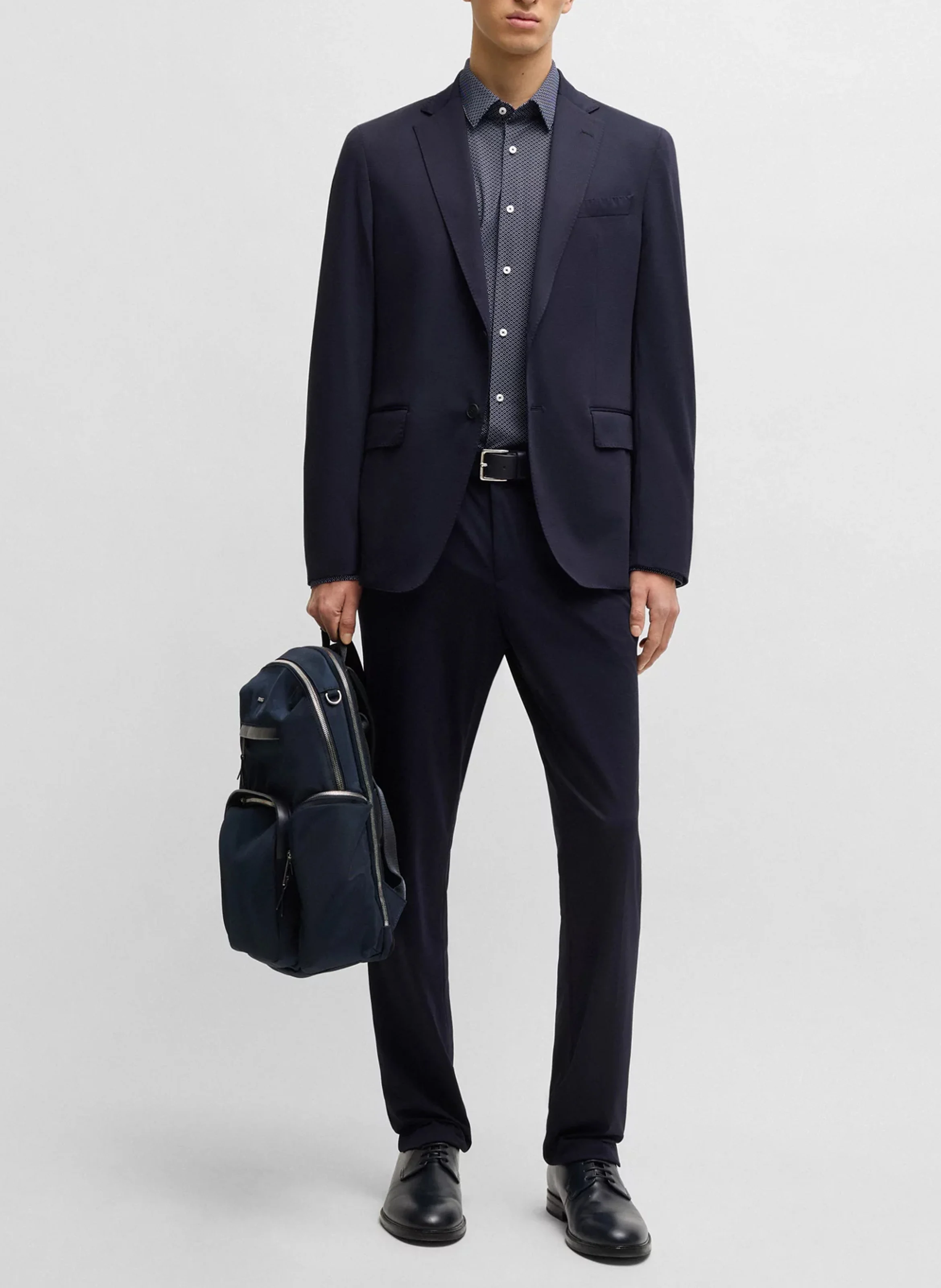 Chemise slim fit col classique| Bleu