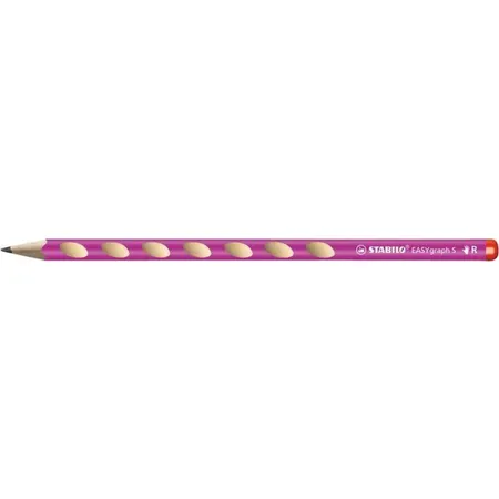 Schul-Set für Rechtshänder - STABILO EASYgraph S in pink - inklusive Spitzer + Radierer