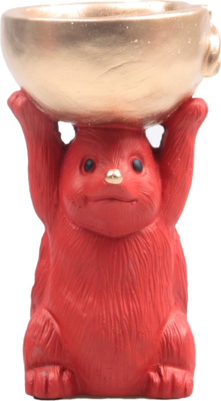SID Collection decoratieschaal Moos egel rood 9,5 x 9,5 x 17,3 cm