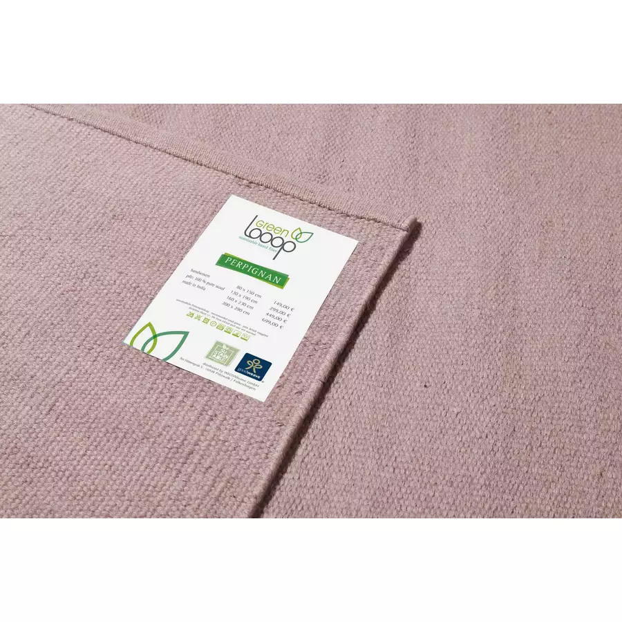 Green Looop Kelim Teppich Perpignan flieder, altrosa