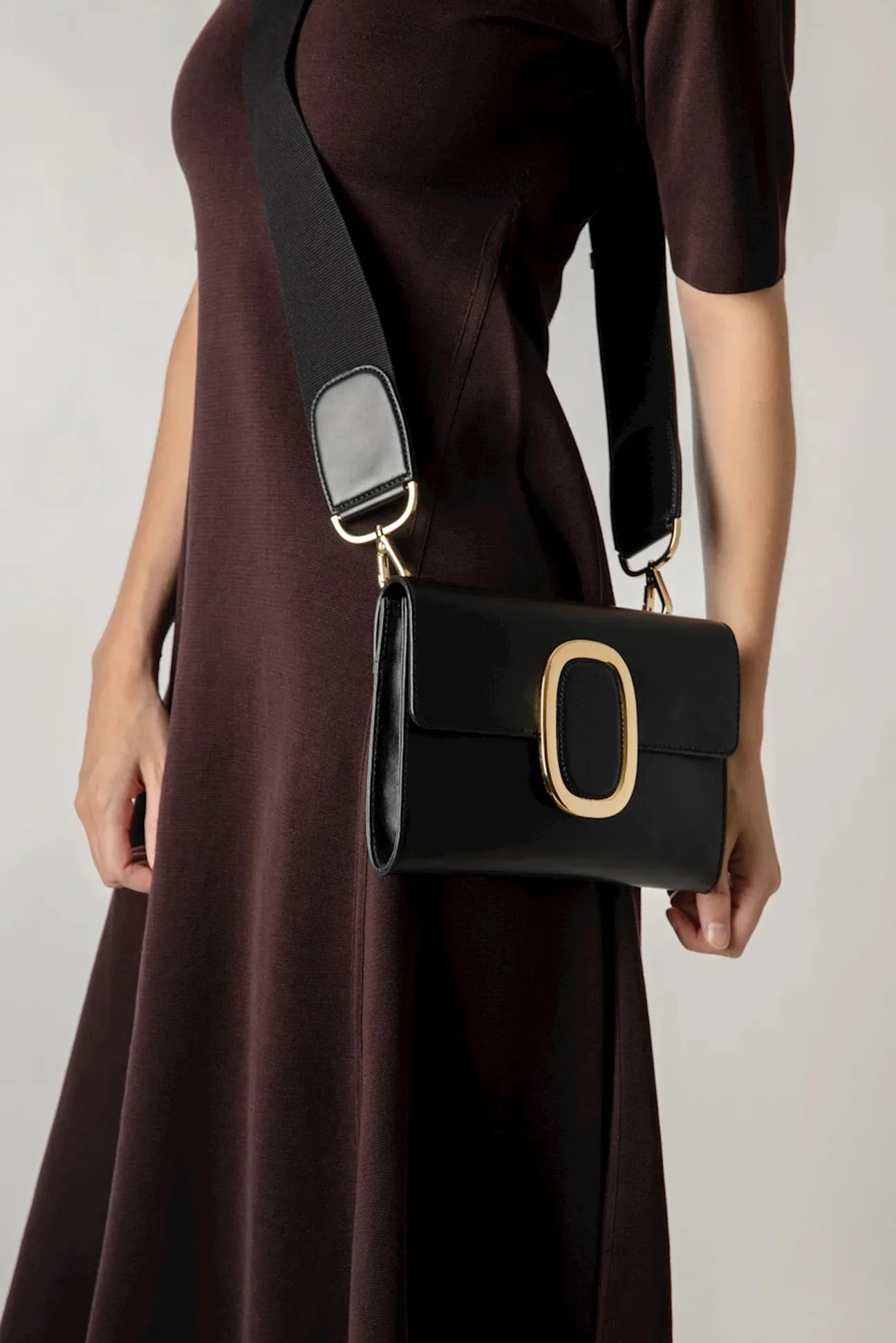 Bandoulière en Cuir Gros Grain Octogony