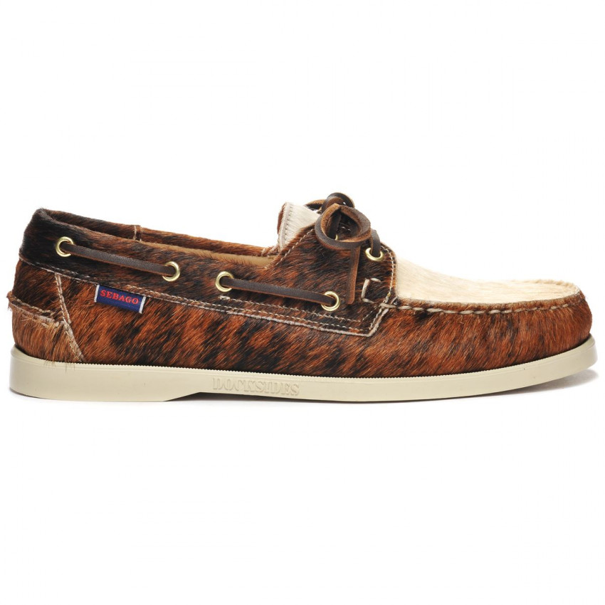 DOCKSIDES MIURA DK BROWN CREAM-Chaussures Portland bateau pour homme en cuir