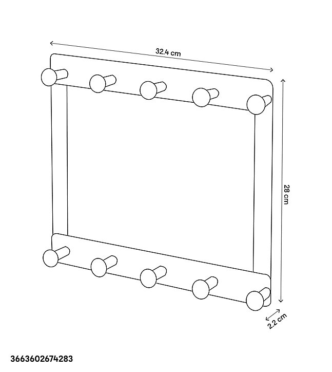 Patère 2x5 têtes Koros chrome GoodHome