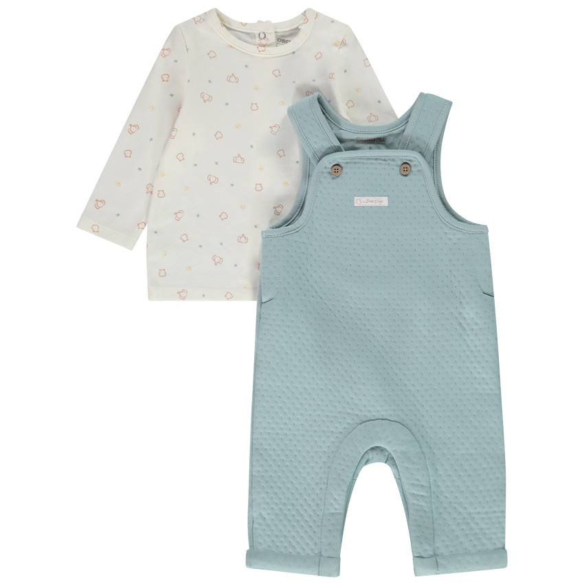 Ensemble 2 pièces matelassé avec salopette pour bébé