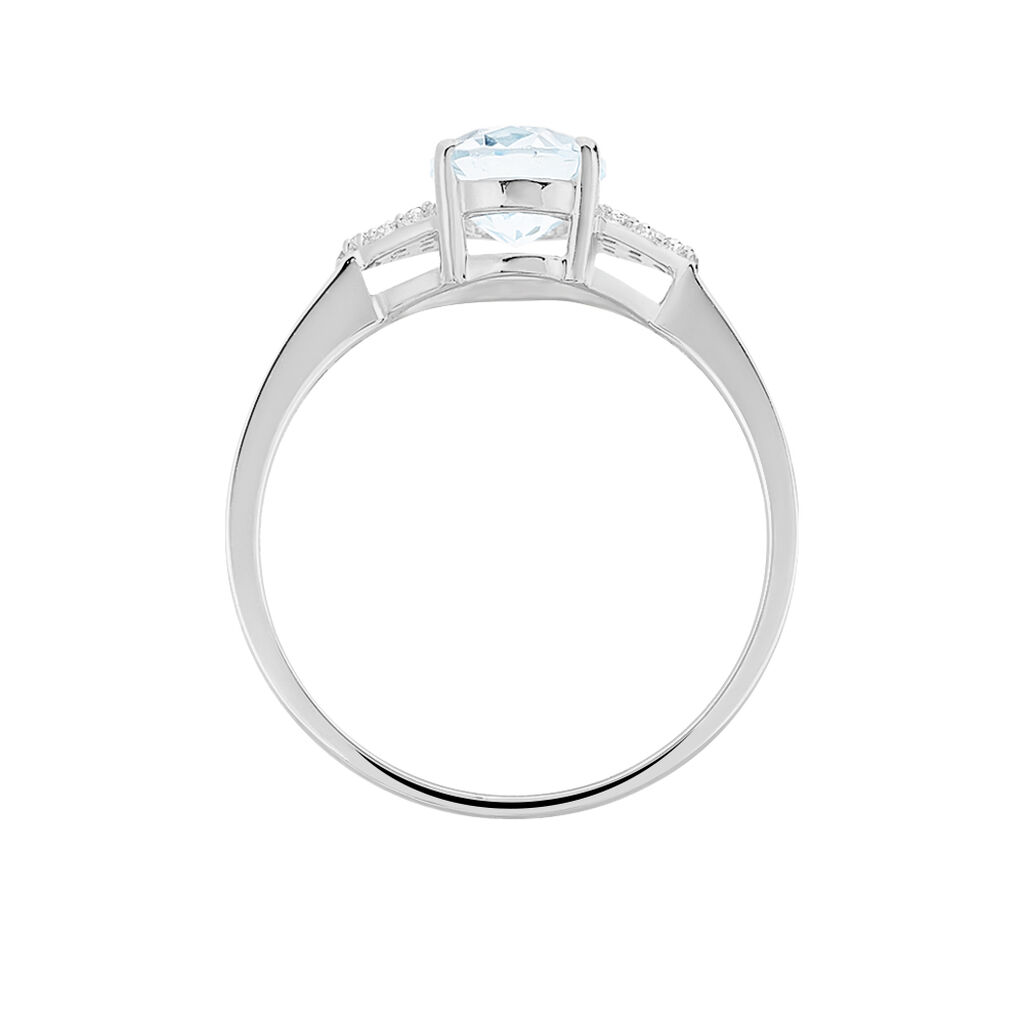 Bague Andreani Or Blanc Topaze Et Oxyde De Zirconium
