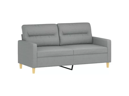 Canapé à 2 places Gris clair 140 cm Tissu