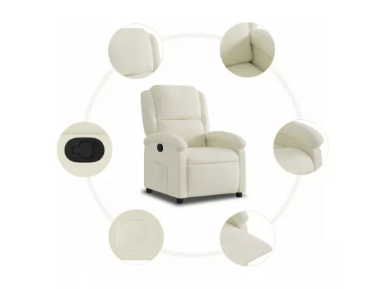 Fauteuil inclinable Crème Velours
