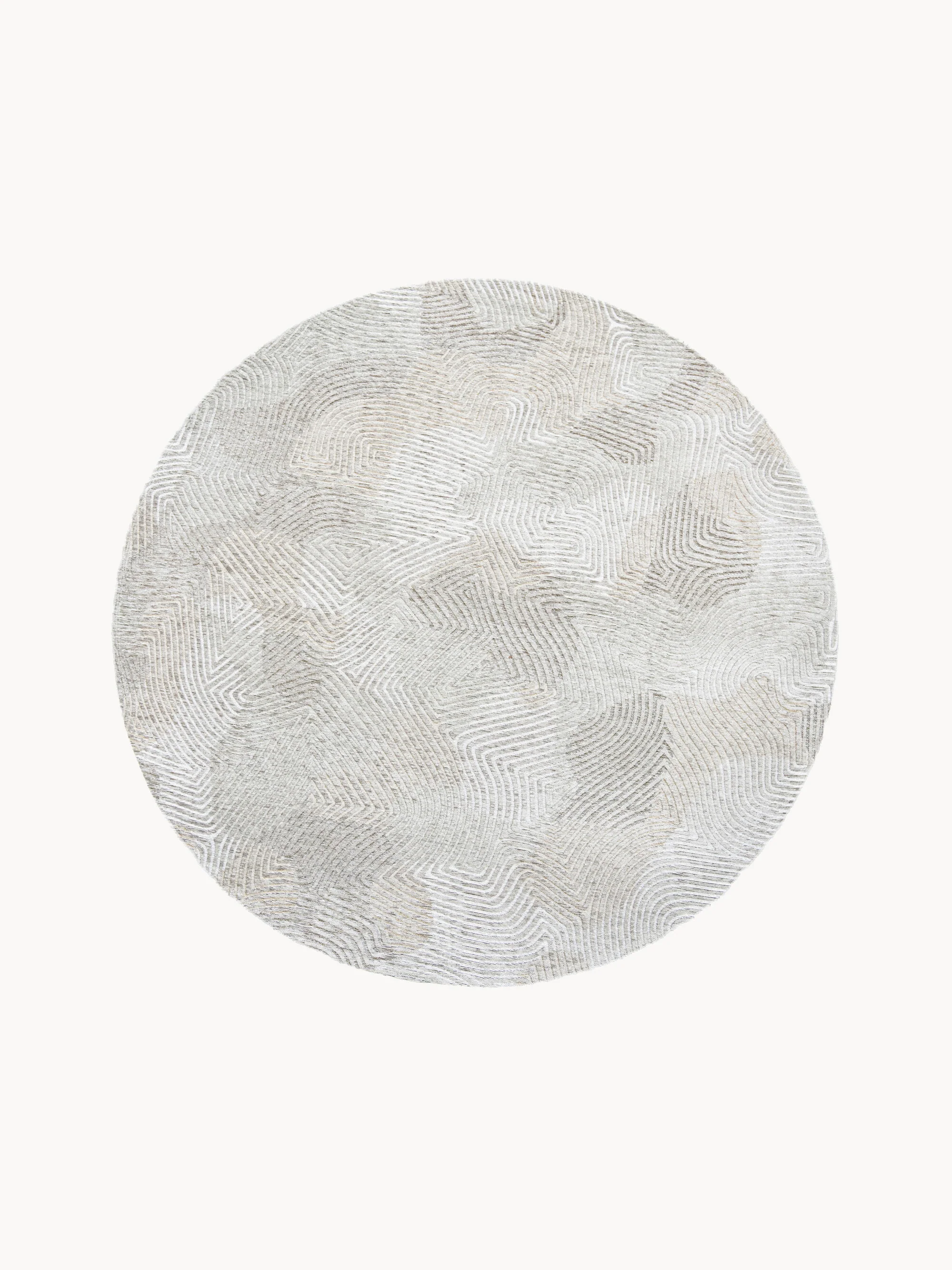 Rond jacquard in- & outdoor vloerkleed Coral, wasbaar