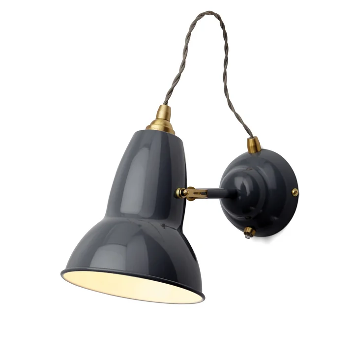 Anglepoise - Original 1227 Messing Wandleuchte, Elephant Grey