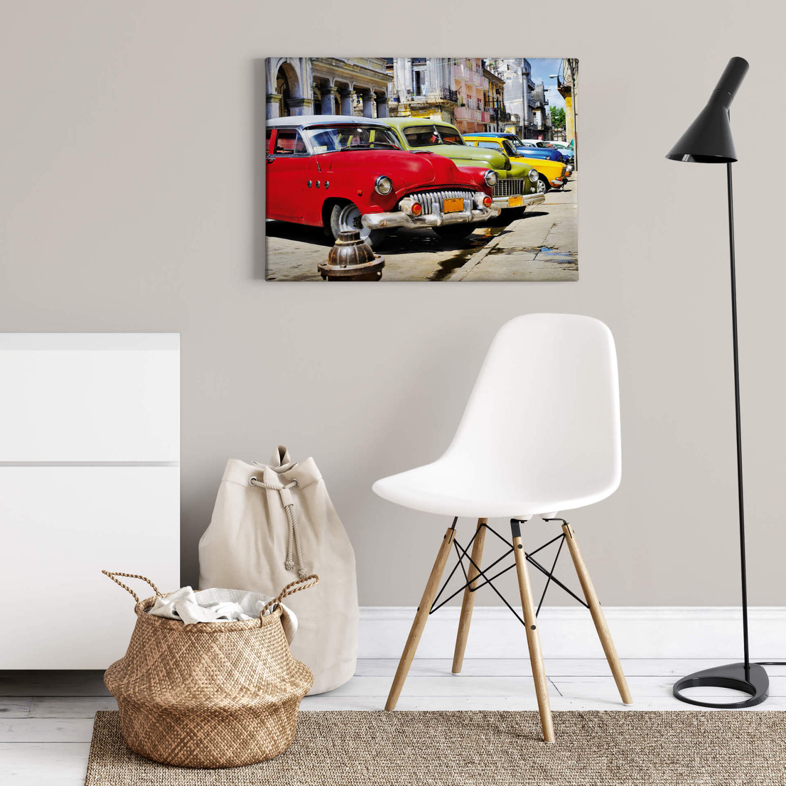 Leinwandbild KUBANISCHE AUTOS - braun-rot - 70x50 cm