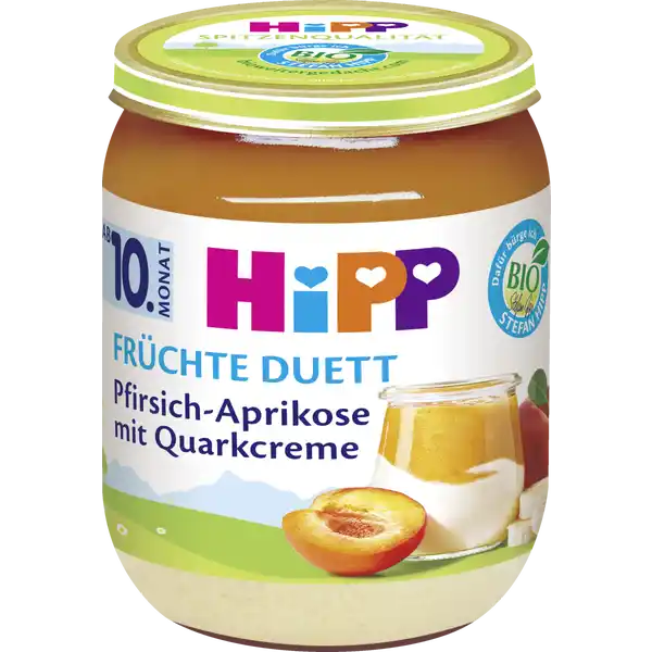 Bio Früchte-Duett Pfirsich-Aprikose mit Quarkcreme