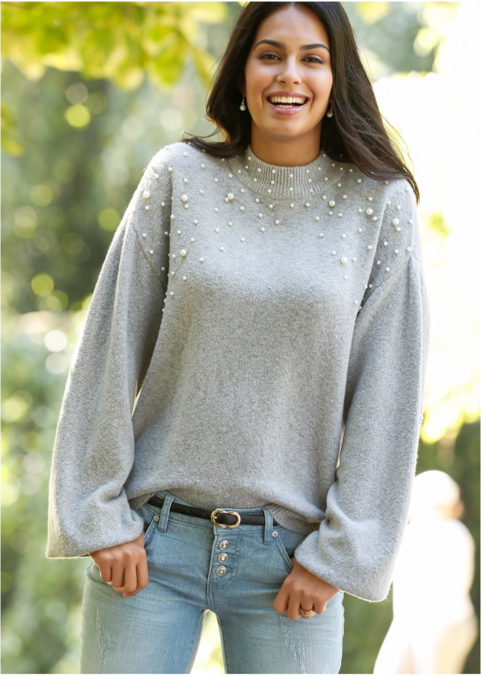 Pull en maille avec perles