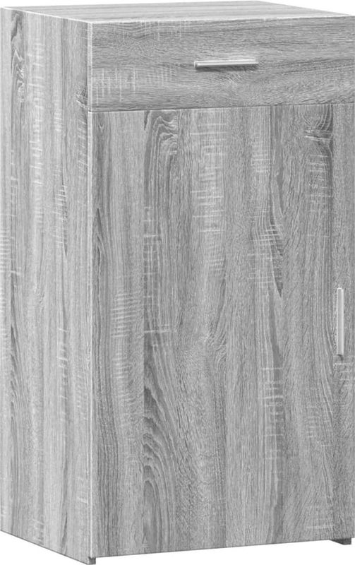 vidaXL - Dressoir - Grijs - Bewerkt Hout - 50x42,5x93 cm