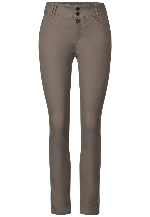 Coating Slim Fit Hose - shiny sandy mocca