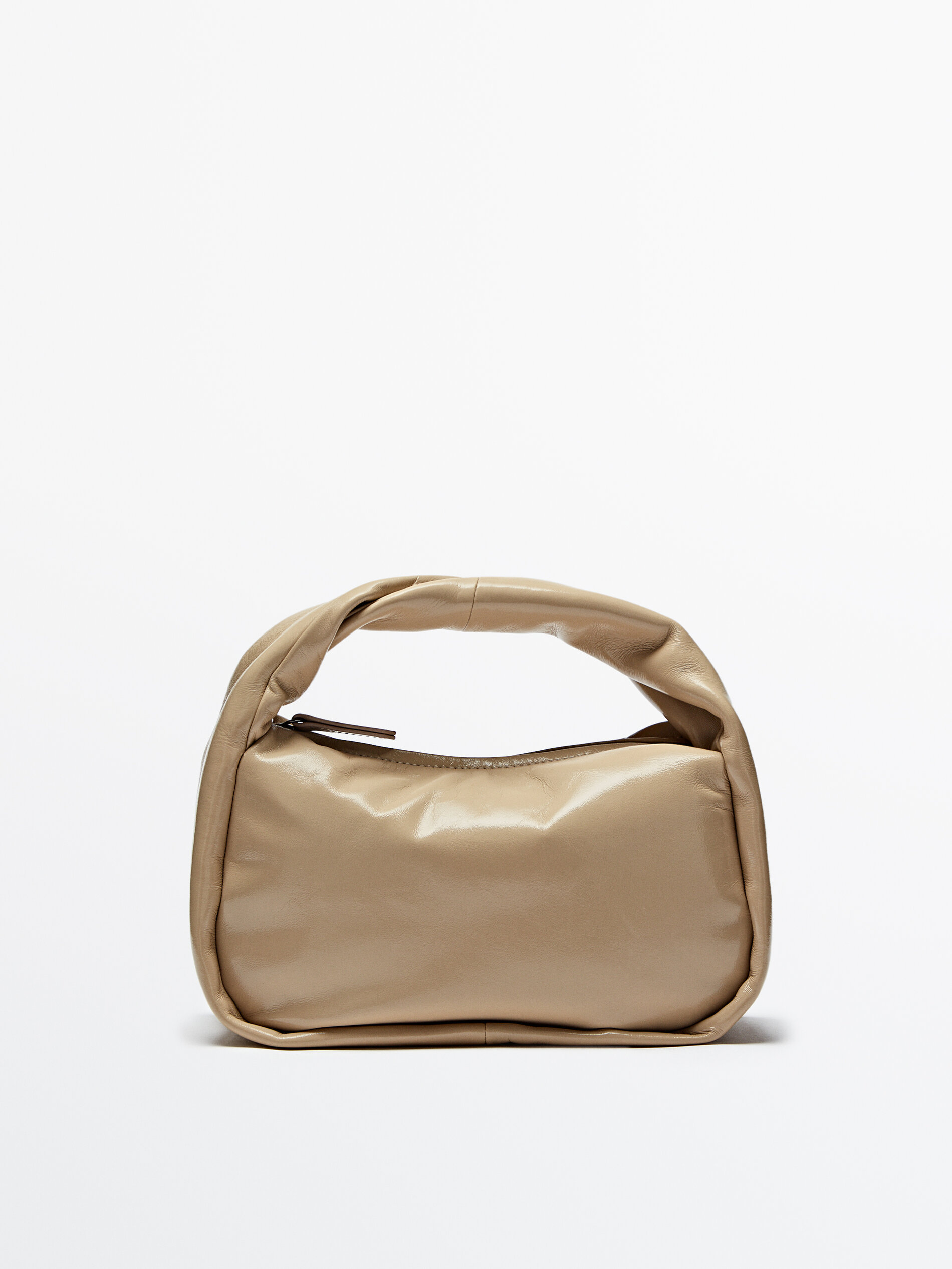 Bolsa de couro rachado - BEGE