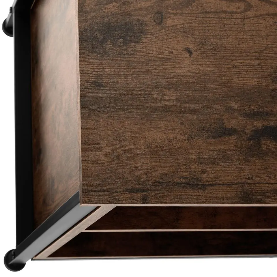 tectake Dressoir Navan 147x41x60,5cm, Industrieel Hout Donker, Rustiek