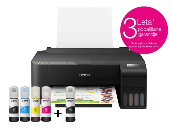 Epson EcoTank L1250 - Printer - farve - blækprinter - kan genopfyldes - A4 - 5760 x 1440 dpi - op til 10 spm (mono) / op til 5 spm (farve) - kapacitet: 100 ark - USB, Wi-Fi - sort