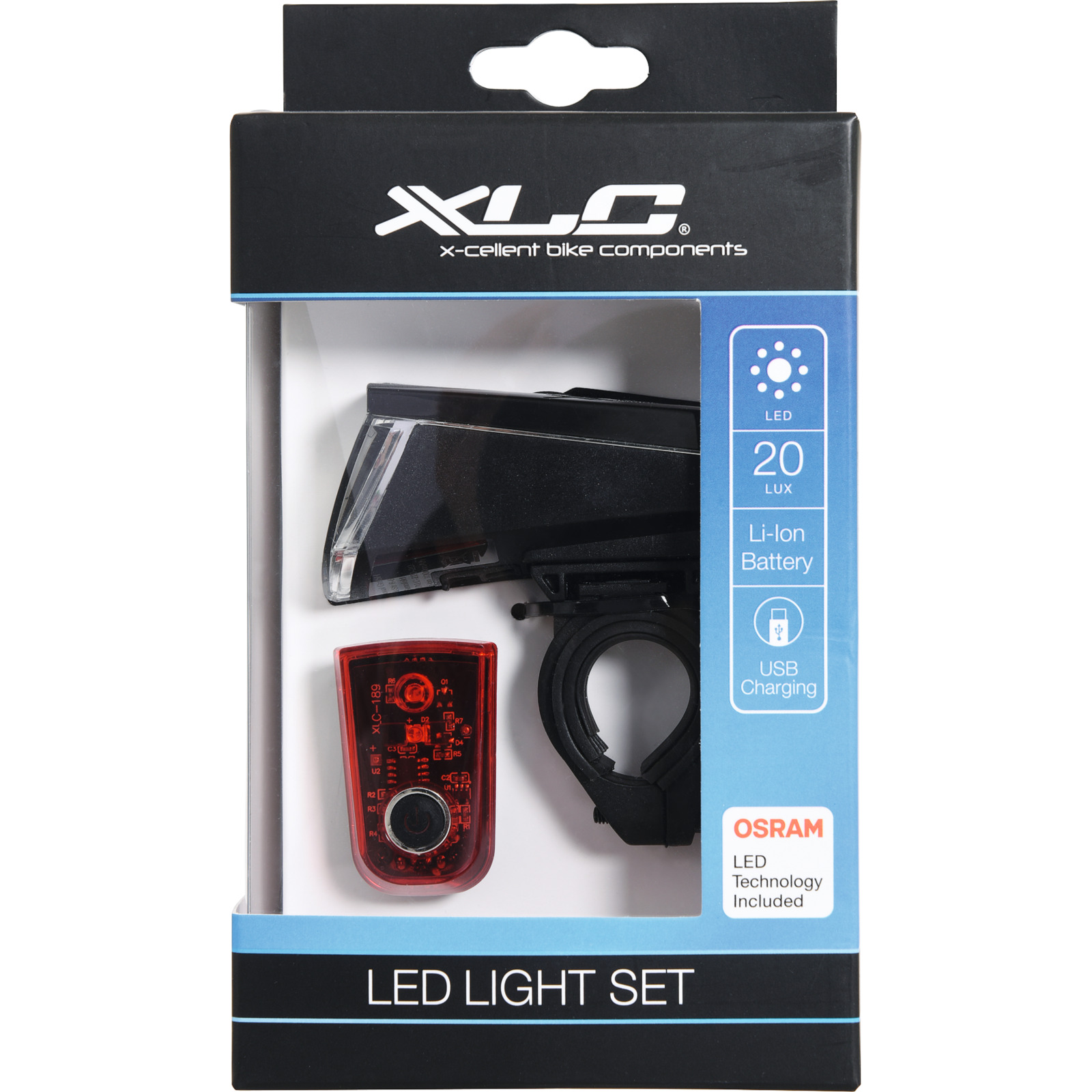 XLC Sirius B20 & CL-R23, Lichtset, Akku