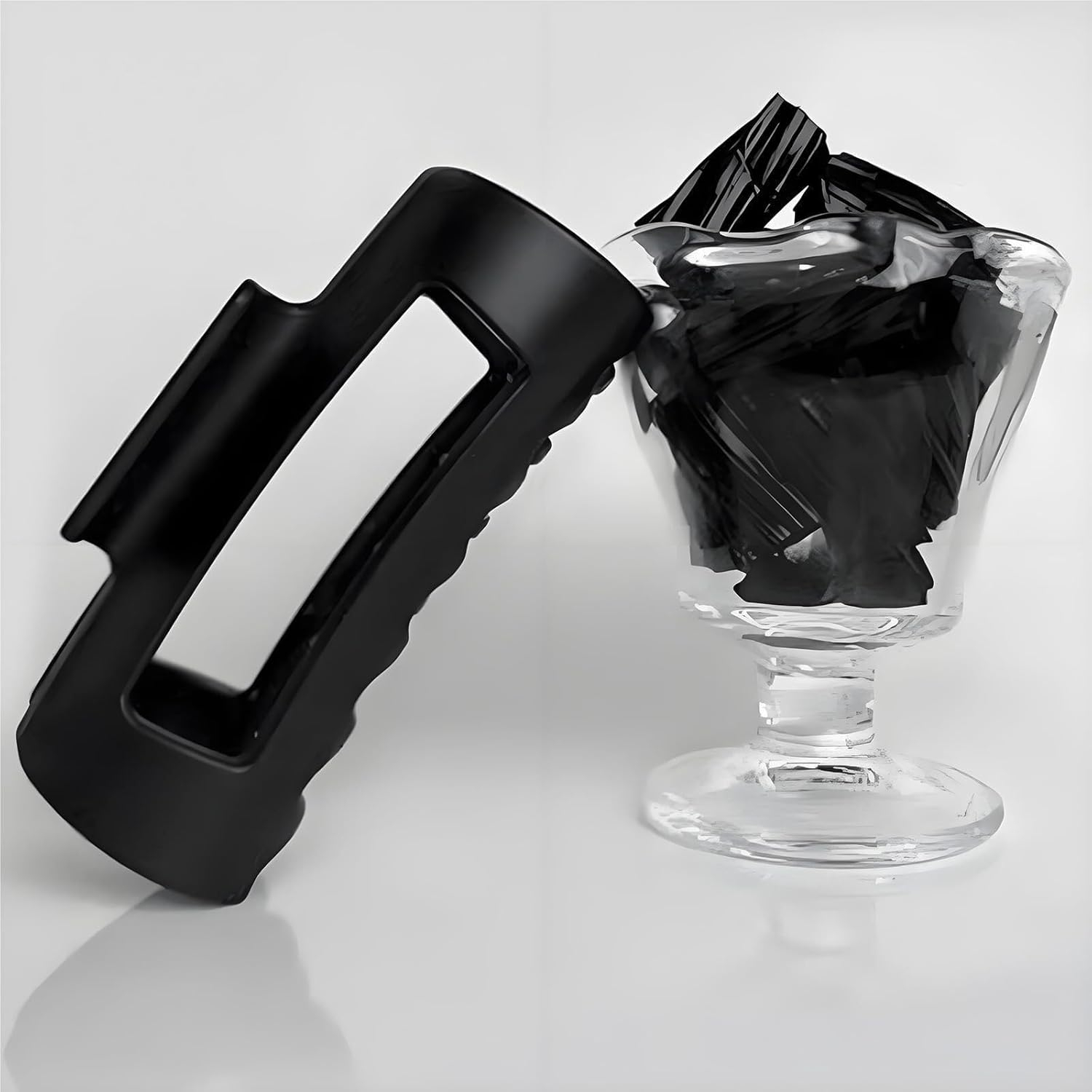 (10cm) Flexible Haarspange Silikon Klammer Krallen Clip Haar Accessoire - Schwarz