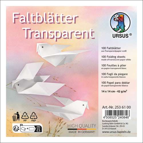 URSUS® Faltblätter Transparent, 100er-Packungen