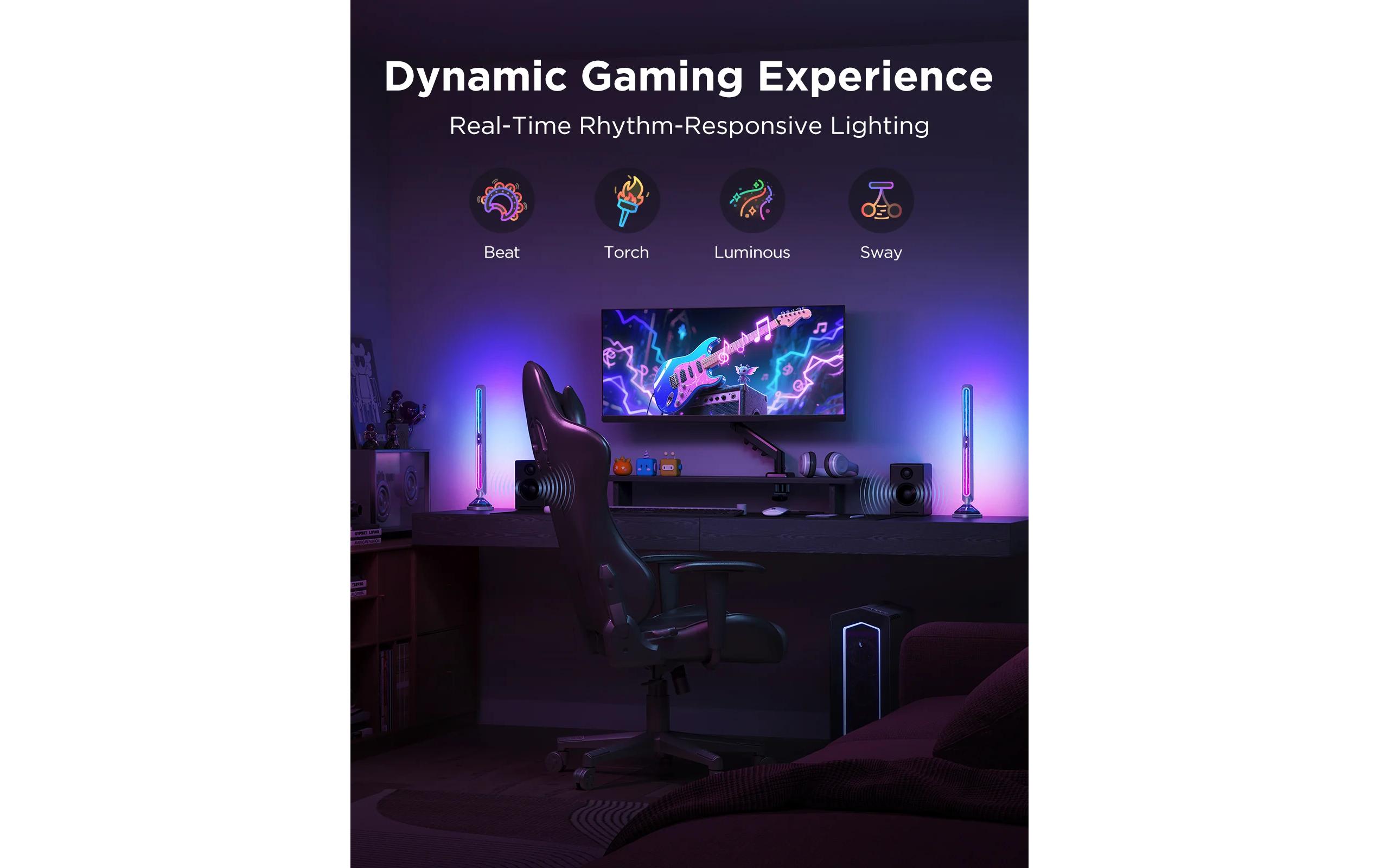 Gaming-Lichtleisten Pro<br>Dynamische RGBIC-Beleuchtung