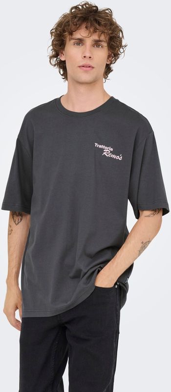 Onsnathan - T-shirts - Katoen - Korte Mouwen - Relaxed Fit - Bedrukt Detail