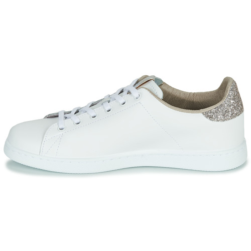Victoria - TENIS PIEL GLITTER - Blanc / Rose