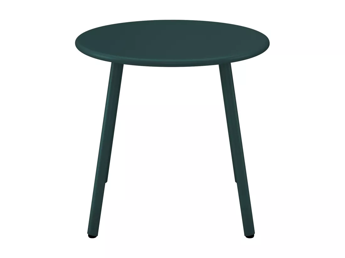 Table d'appoint de jardin en métal ronde - Vert sapin - MIRMANDE de MYLIA