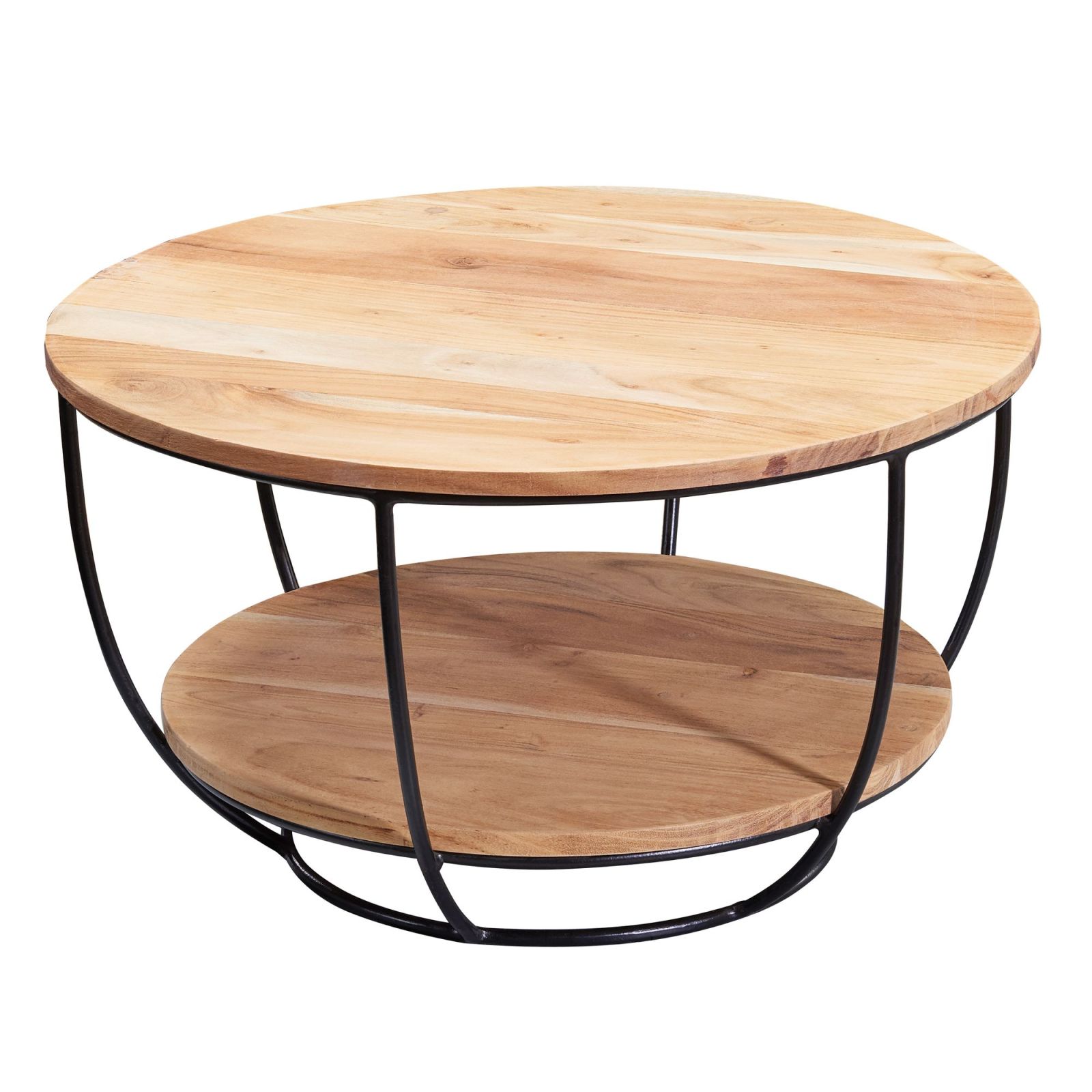 Couchtisch - Akazie massiv - schwarz- 60 cm