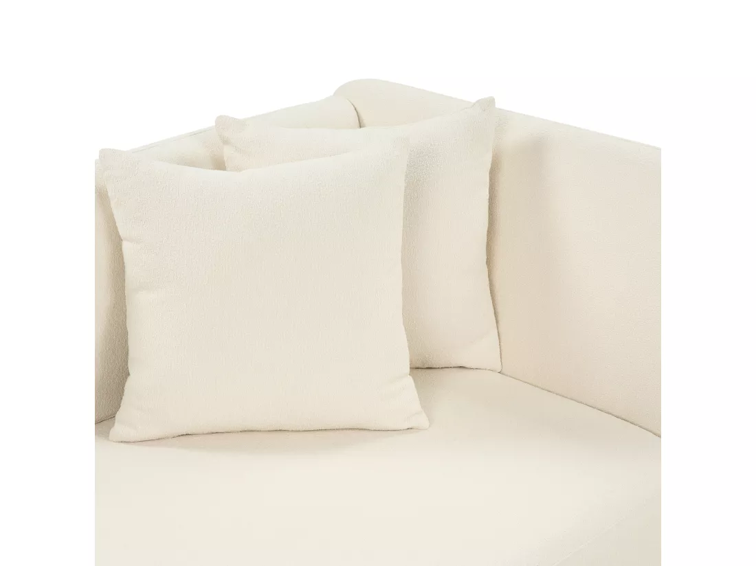 Chaise longue côté droit bouclé blanc RIOM