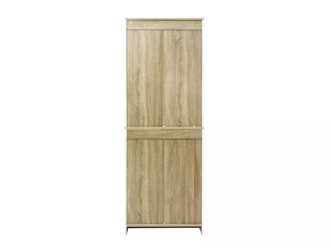 Vitrine H 180cm avec LED - 2 portes et 3 tiroirs - Blanc