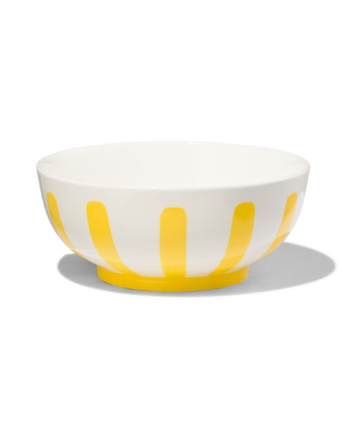 bol Ø15cm - new bone blanc et jaune - vaisselle dépareillée