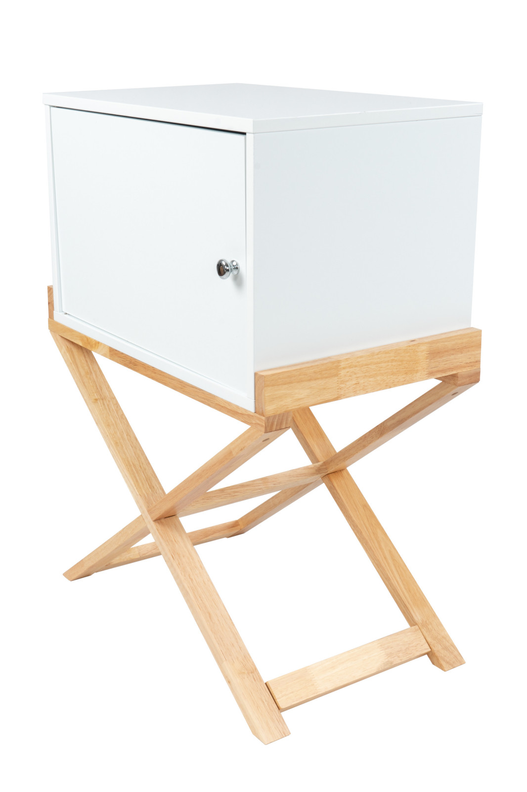 Schränkchen VALERIE - weiß-braun - 1 Drehtür - 56 cm